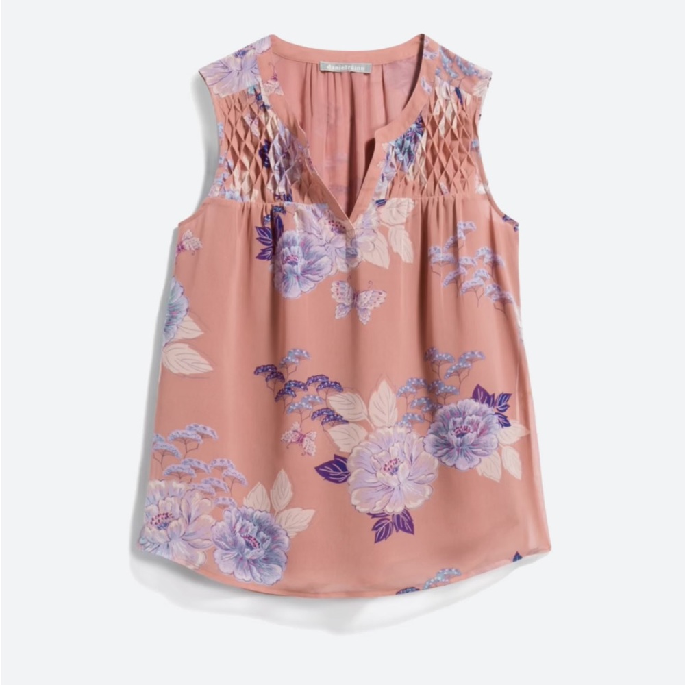 Daniel Rain Carin Smocked Bib Blouse